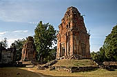 Bakong temple - ancillary tower around the base of the main pyramid.